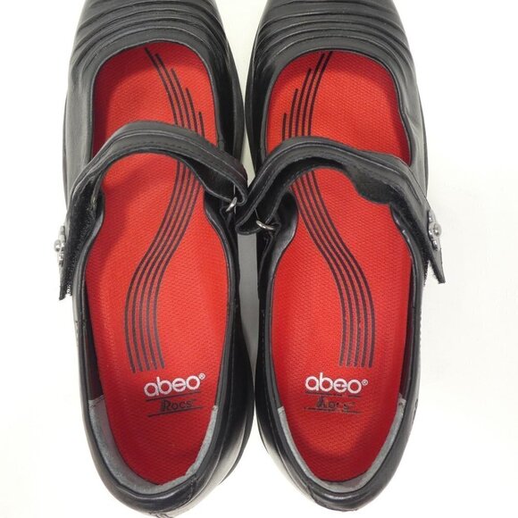 Abeo Rocs Bethan Mary Jane Shoes Womens 9.5 Black Leather Comfort Walking Rocker - Picture 9 of 12